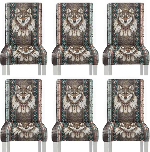Vista 42 de Rnyleeg Juego de 1 fundas para sillas étnicas para sala de estar, sin brazos, estampado tribal azteca, elásticas, fundas protectoras para sillas