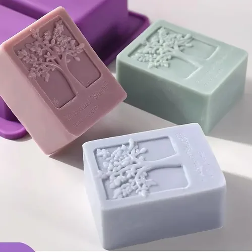 Vista 6 de Echodo - Molde rectangular de silicona para jabón de 4 cavidades, molde de silicona hecho a mano para velas de jabón