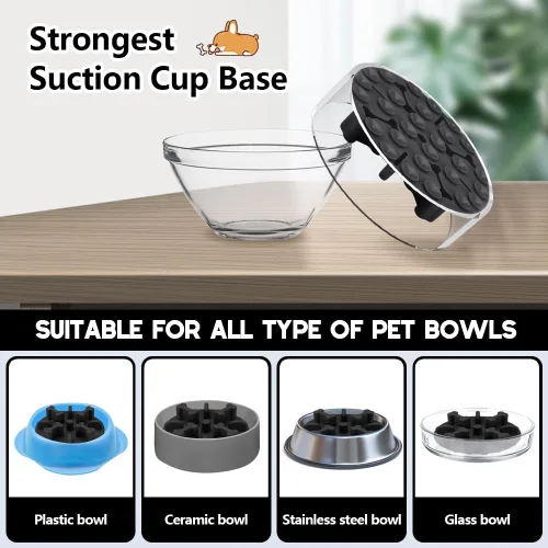 Vista 6 de Rompecabezas antiasfixia de silicona suave para perros, compatible con cuencos elevados regulares para perros