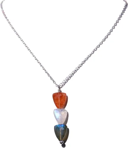 Vista 17 de I AM SERIES - Collar de piedras preciosas genuinas y metal semiprecioso