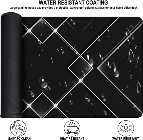 Vista 3 de Alfombrilla de mouse grande extendida para juegos XXL Almohadilla de Negro blanco