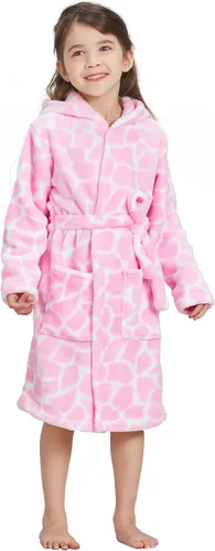 Vista 2 de Pijama con capucha para niños y niñas, suave forro polar, unisex, bata de baño