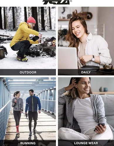Vista 8 de TSLA Conjunto de ropa interior térmica para mujer, vellón suave, pantalones largos, primera capa cálida para invierno, parte superior e inferior