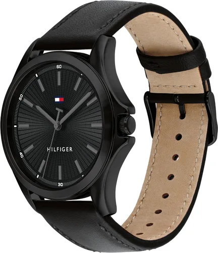 Vista 2 de Tommy Hilfiger Men's 3-Hand Quartz Watch – 42mm Case, Leather Strap, 3 ATM Water Resistant, Modern Everyday Timepiece, Gift for Him