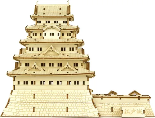 Vista 6 de Rompecabezas 3D de arquitectura de madera del castillo de Edo - Divertidos kits de manualidades de madera - Regalo ideal para cumpleaños y recuerdos