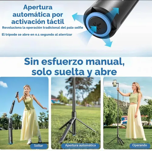 Vista 9 de ORMOS Trípode para selfie, extensible de 67 pulgadas, aleación de aluminio y silicona, compatible con todos los teléfonos celulares, soporte