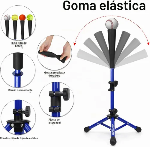 Vista 3 de BaseGoal Baseball Batting Tee Ball Set for Kids and Youth,with Bat & Ball