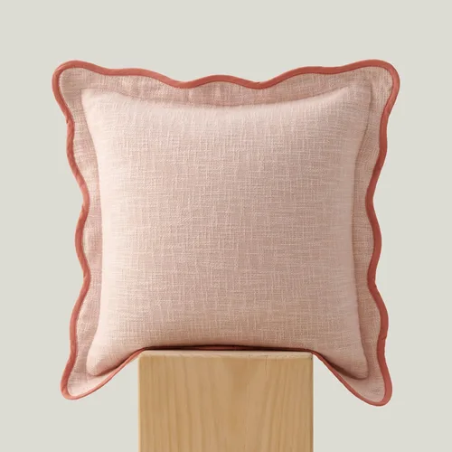 Vista 11 de Fundas de almohada festoneadas de doble puntada, 100% algodón, juego de 2 fundas de almohada decorativas bohemias de 18 x 18 pulgadas, hechas