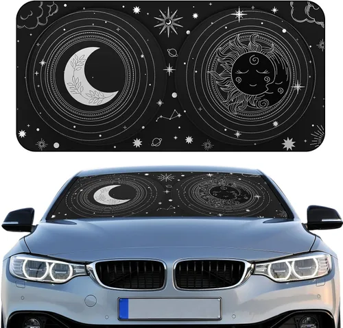 Vista 10 de Parasol plegable para parabrisas de coche, cubreventanas frontales para coche, accesorios para coche, protección contra el calor y los rayos UV