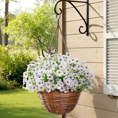 Vista 28 de Lifewit Flores artificiales para exteriores, 12 paquetes de flores falsas de plástico para decoración del jardín del hogar, plantas sintéticas