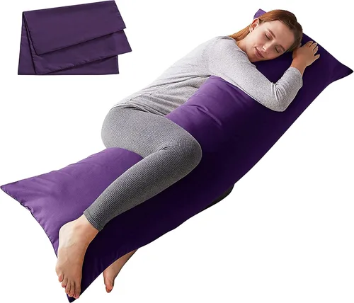 Vista 14 de ELNIDO QUEEN Almohada corporal con funda de almohada - Almohada de cama larga suave para adultos - Relleno de almohada de cuerpo completo Negro