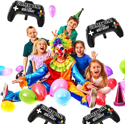 Vista 6 de Gejoy Paquete de 16 globos de fiesta de videojuegos, 23.6 x 15.7 pulgadas, globo de papel de aluminio para juegos y decoración de fiestas