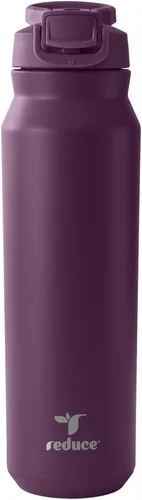 Vista 16 de REDUCE Hydrate Pro - Botella de agua aislada de acero inoxidable de 24 onzas, tapa abatible a prueba de fugas, apta para lavavajillas, sin BPA, Negro