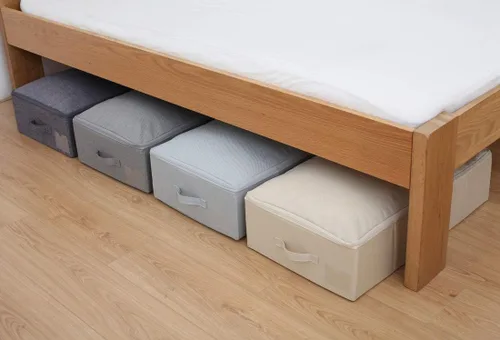 Vista 6 de iwill CREATE PRO Contenedores organizadores plegables de almacenamiento para zapatos debajo de la cama con tapa, cesta organizadora de ropa debajo