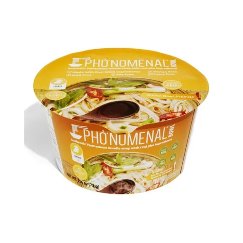 Vista 6 de Pho'nomenal Tazón de Fideos Instantáneos Pho Sin Gluten, Sopa de Carne Vietnamita Baja en Sodio, Sin MSG, Receta Familiar Auténtica, Sin OMG, Sin