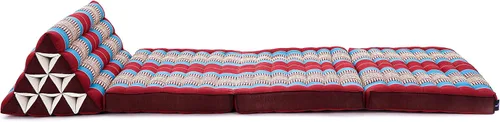 Vista 8 de Leewadee - Cojín Tailandés plegable para el suelo con respaldo para TV, sala de estar, colchón para exterior, 65.7 x 20.9 x 11.8 pulgadas, Kapok