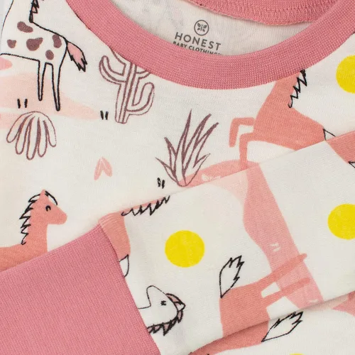 Vista 2 de HonestBaby Multipack 2-Piece Pajamas Sleepwear Pjs 100% Organic Cotton for Infant, Baby, Toddler Girls (Legacy)