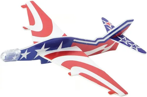 Vista 2 de Planeadores de espuma patrióticos de juguete de Estados Unidos (paquete de 12) – Juguetes de avión rojo, blanco y azul, para niños, recuerdos