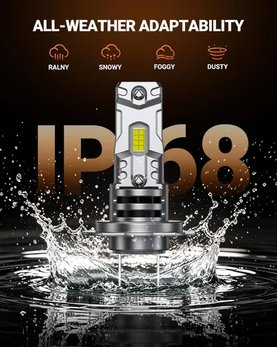 Vista 6 de SEALIGHT H1 H7 LED Bulbs Combo, Super Bright 180,000LM 6500K Cool White, 1:1 Mini Size H7 H1 Light Bulbs, Copper Board Cooling System, 70K+Hrs