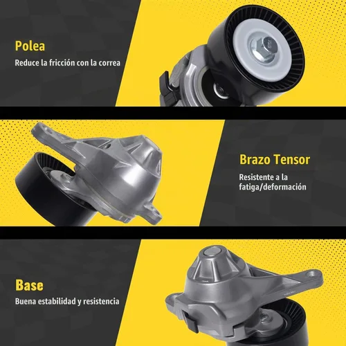 Vista 5 de TUCAREST 17540-54L00 Conjunto de polea tensora de correa de transmisión de accesorios compatible para 06-13 Suz-uki SX4 2.0L