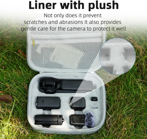 Vista 3 de Funda impermeable antigolpes para cámara, bolsa cruzada portátil dura compatible con DJI OSMO POCKET 3, 3 piezas LCD y 3 piezas de protector
