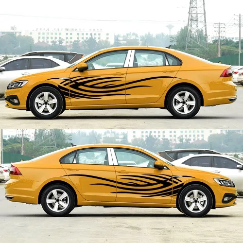 Vista 4 de Calcomanías autoadhesivas para carrocería de automóvil, calcomanías autoadhesivas a rayas para automóviles, SUV, camionetas y camiones, paquete de 2