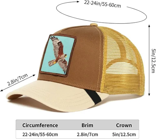 Vista 3 de Gorra de béisbol unisex de malla con parche cuadrado para mujer y hombre