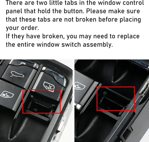 Vista 2 de Jaronx 2 botones de interruptor de ventana lateral del conductor compatibles con Porsche Cayenne 2011-2018, para Panamera 2011-2016, para Macan