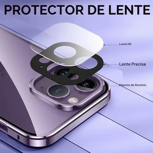 Vista 5 de Funda antiespía para iPhone 14 Pro Max, cubierta de vidrio templado de privacidad frontal y trasera de 360 grados, pantalla antiespía, absorción