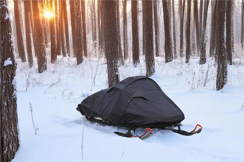 Vista 7 de SBU Funda de viaje y almacenamiento para motos de nieve 300D compatible con trineos Arctic Cat King Cat 900 EFI 2005-2006. Protección contra el lodo