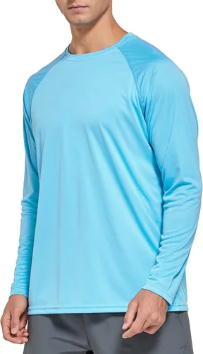 Vista 5 de Susclude Camiseta de manga larga con protección solar UPF 50+ UVSPF, para exteriores, para correr, pescar, senderismo