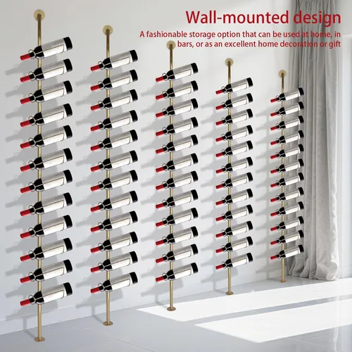 Vista 9 de Storage Wall Rack for 12 Wine Bottles 3/6 Pack Detachable