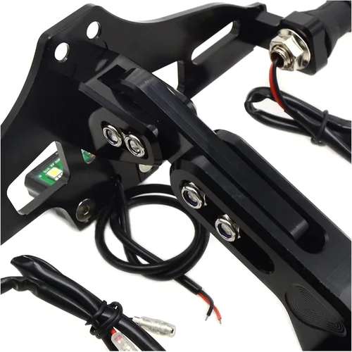 Vista 4 de Marco de matrícula de motocicleta con indicador LED, soporte de luz indicadora para Kawasaki para Ninja 250 300 650 para H2R para ZX6R Z750 Z800 1