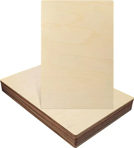 Vista 12 de 150 cuadrados de madera para manualidades, piezas de madera sin terminar de 5 x 5 pulgadas para manualidades, hojas de madera en blanco, hojas