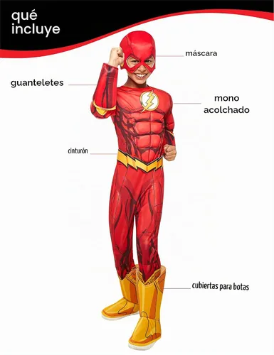 Vista 3 de Rubies at Party City DC Comics Superheroes: The Flash Costume for Kids, Boy's Costume