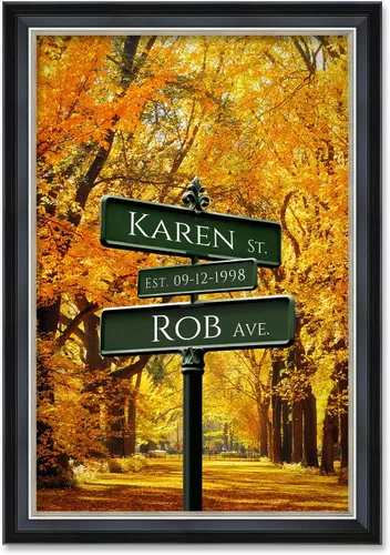 Vista 167 de IPIC - Personalized Framed Canvas with Custom Street Sign in Boston Personalized Street Signs with Names, Custom Canvas Print, Boston Sunset