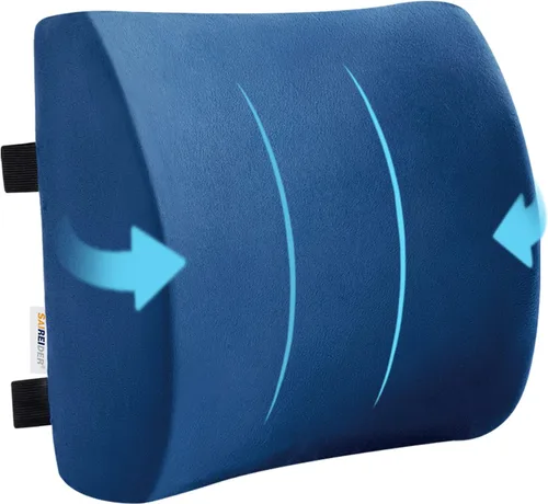 Vista 10 de SAIREIDER Almohada cómoda de apoyo lumbar para silla de oficina, almohadas de respaldo de espuma viscoelástica para coche, silla de juegos, silla