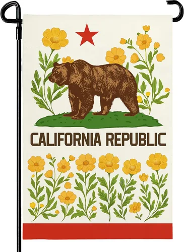 Vista 18 de Bandera de jardín floral de verano (bandera de jardín de águila del 4 de julio)