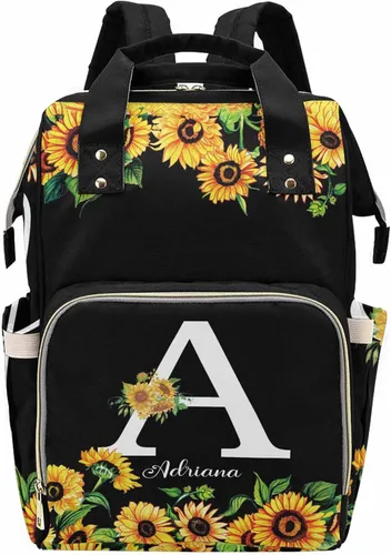 Vista 38 de Newcos Bolsa de pañales personalizada con estampado de corona con nombre personalizado de África negra para mujer, bolsa de pañales de viaje casual