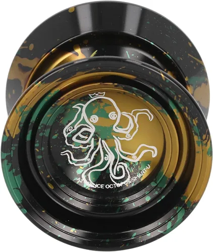 Vista 3 de YoYo - Bola de aleación de aluminio que no responde con guante, 3 cuerdas para adultos y niños (negro dorado) Yoyo Yo