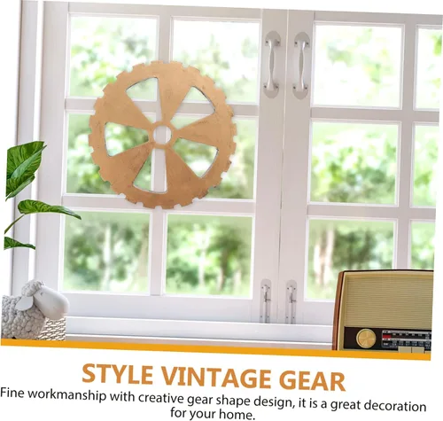Vista 7 de LIFKICH 2Pcs Gear Wall Sculptures with Retro Gold Finish Creative Gear Shape Ornaments for Home Office to Install and Clean