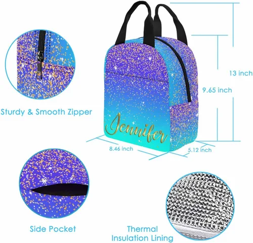 Vista 4 de Mochila personalizada para niños, texto dorado brillante, color azul oscuro, mochila con nombre personalizado para niños y niñas, color 04, Mochilas