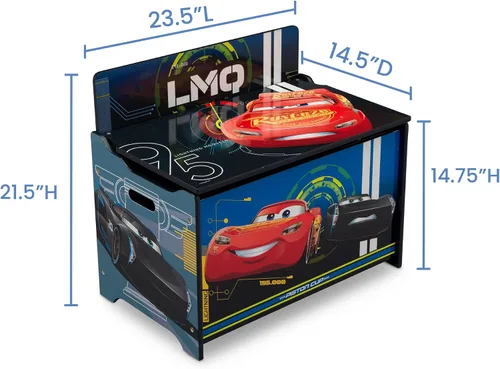 Vista 4 de Delta Children Caja de juguetes de lujo, Disney/Pixar Cars