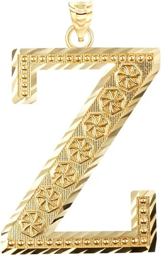 Vista 18 de Colgante personalizado de oro amarillo de 10 quilates con letras iniciales A-Z