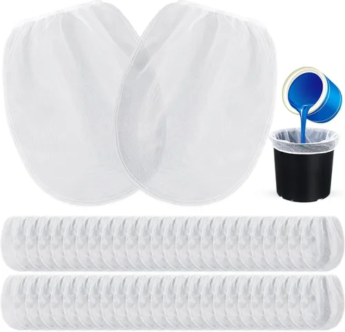 Vista 8 de Patelai 5 bolsas de colador de pintura de 5 galones de malla fina regular/coladores elásticos para uso con pulverizadores de pintura (blanco)