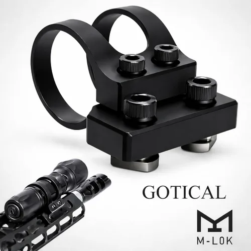 Vista 5 de Gotical Montaje de linterna offset 1.000 in 1" para sistemas de riel M y aluminio negro