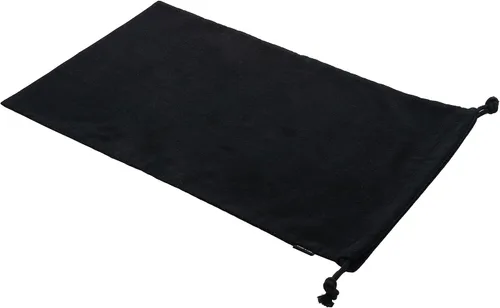 Vista 3 de Bolsa para zapatos individual de franela beige con cierre de cordón, Negro