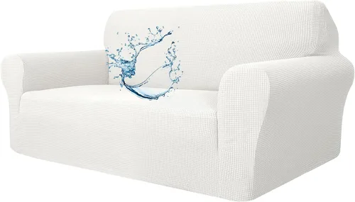 Vista 30 de Funda de sofá impermeable en forma de L, elástica, gruesa, antideslizante y suave, fundas para sofás de 1 plaza para un fácil cuidado, funda