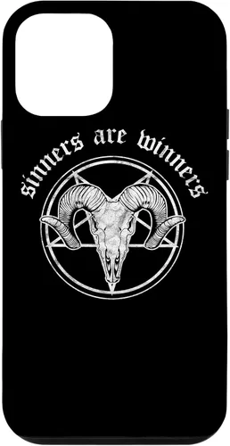 Vista 15 de Funda para iPhone 14 Occult Baphomet Tarot Card Satanic Devil Sinners are Winners