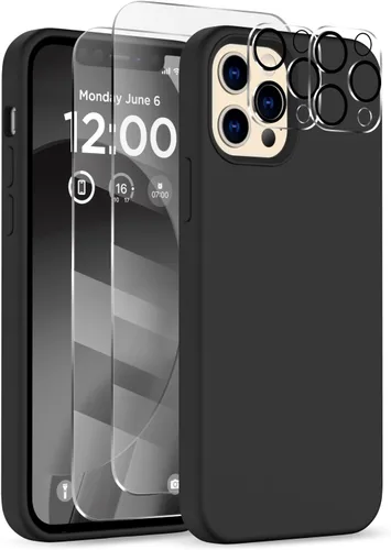 Vista 27 de Funda para iPhone 12 Pro Max, [2 protectores de cámara + 2 protectores de pantalla], funda protectora de silicona de cuerpo completo a prueba